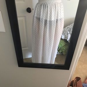 American Apparel red and blue polka-dot skirt